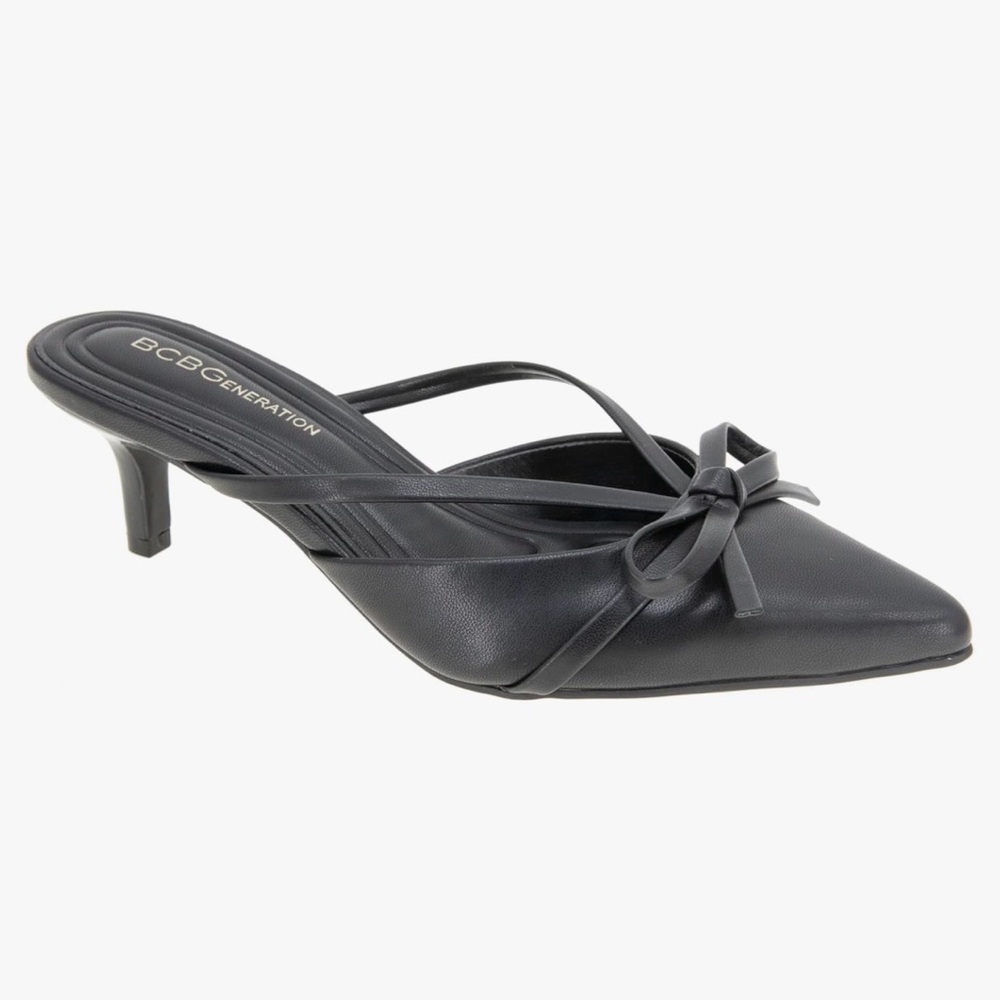 BCBGeneration Black Strappy Kitten Heels